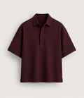 Structured Open-Collar Polo Shirt