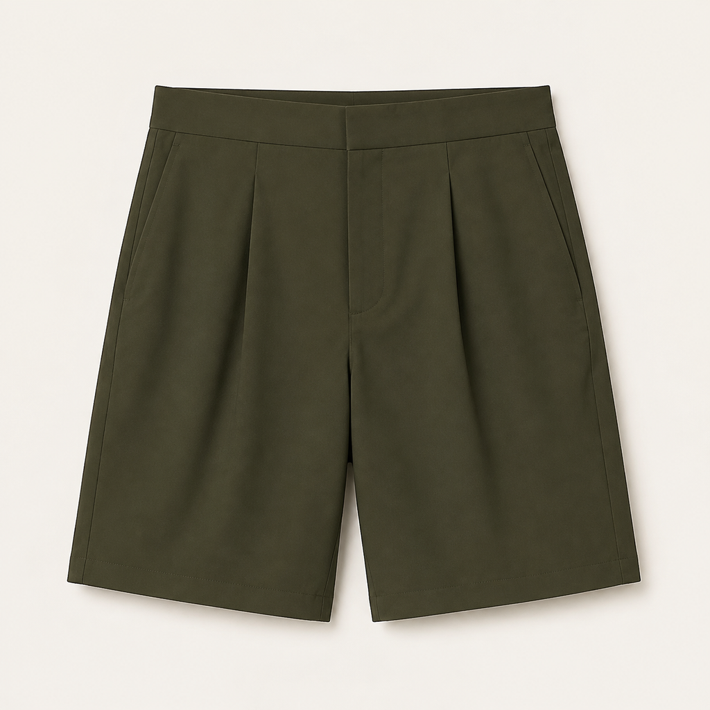 Double-Pleat Tailored Shorts