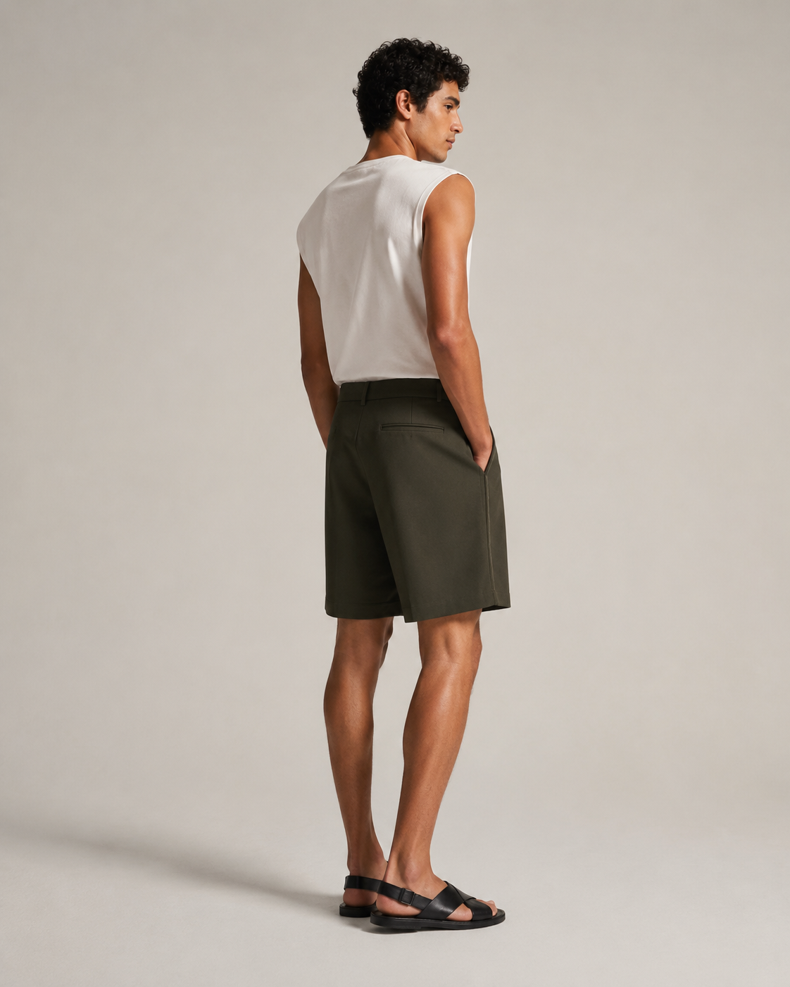 Double-Pleat Tailored Shorts
