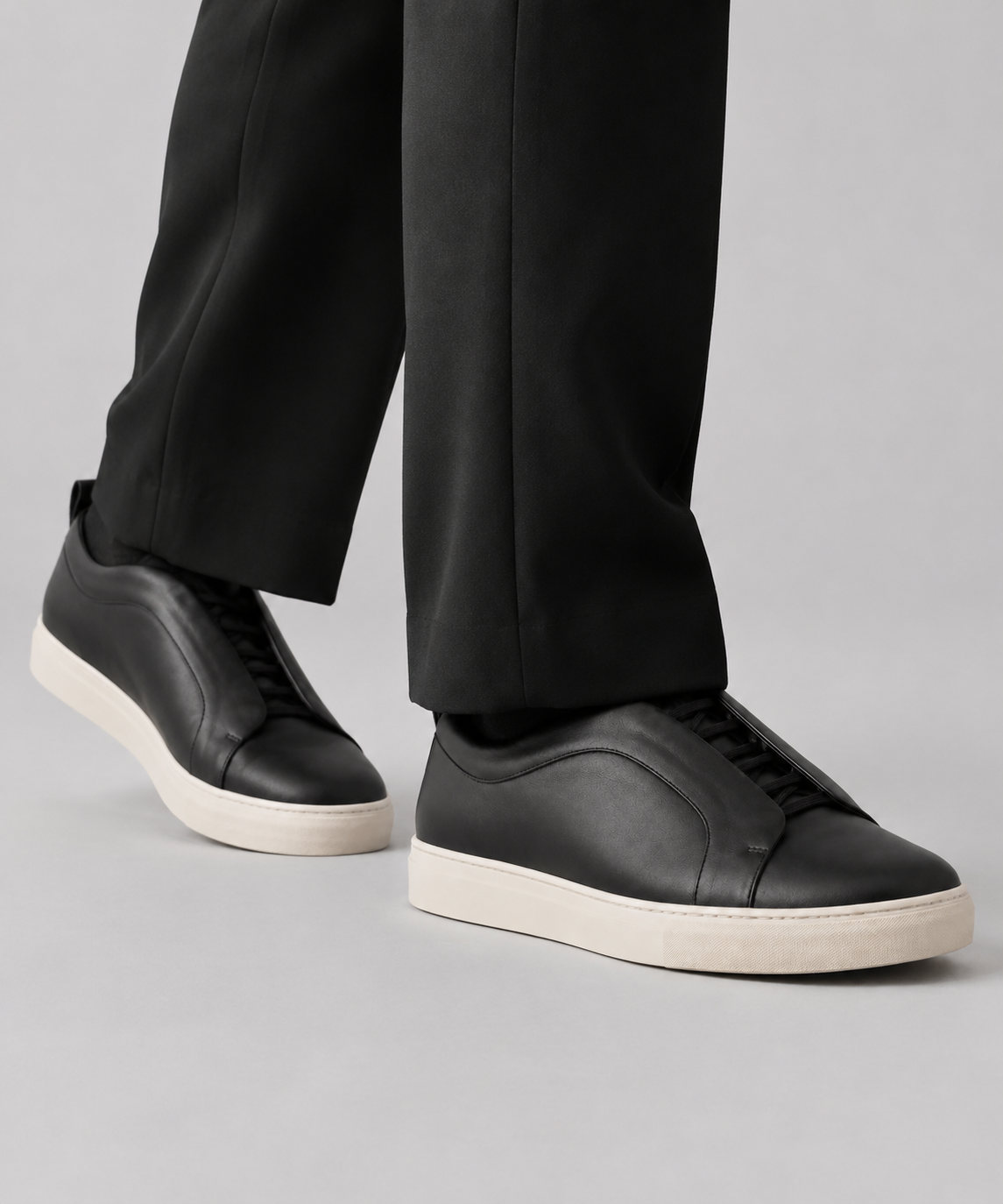Asymmetric Leather Sneakers