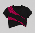 Asymmetric Shirred-Panel Crop Top
