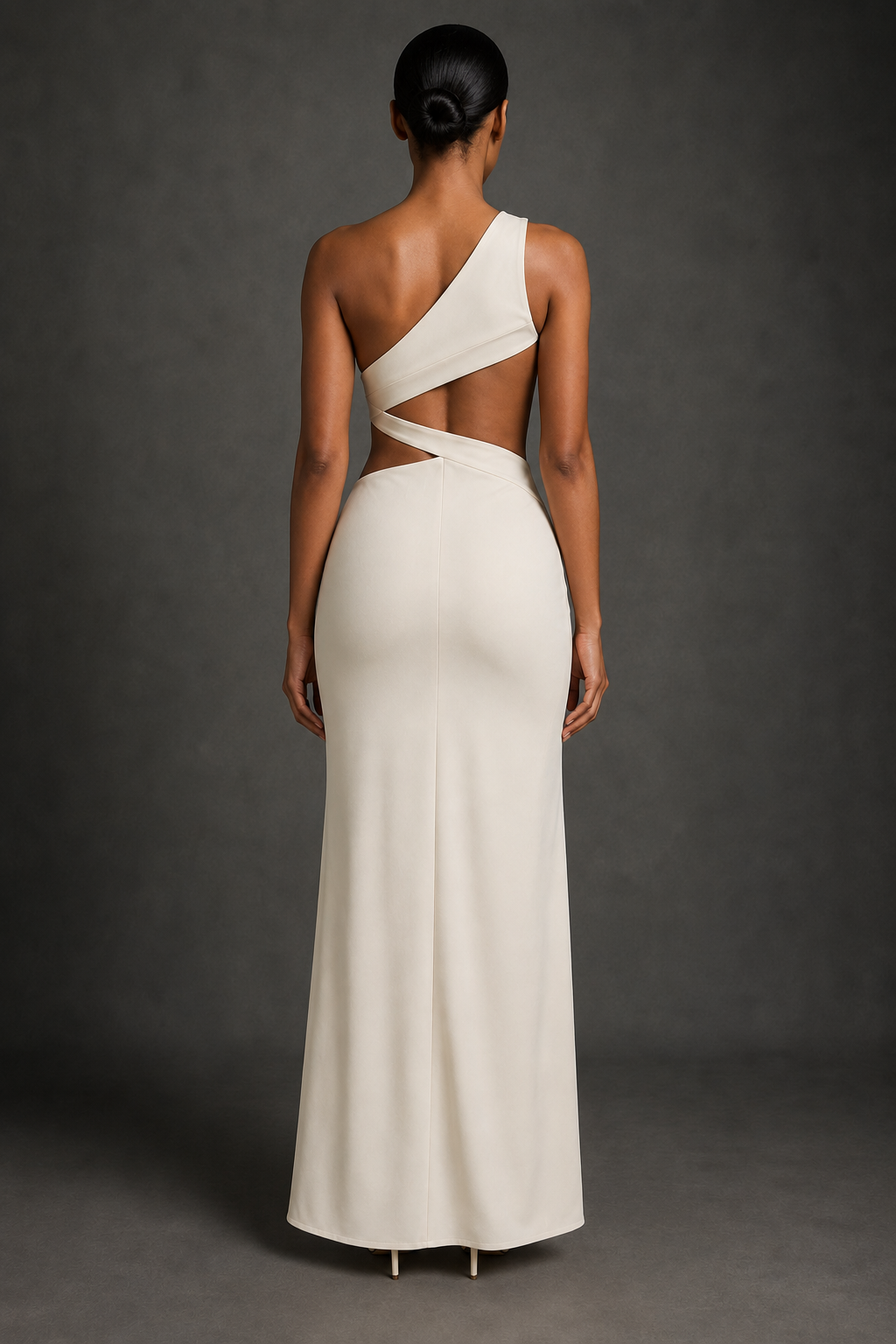 Architectural Cut-Out One-Shoulder Gown