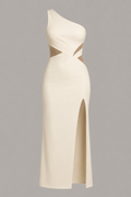 Architectural Cut-Out One-Shoulder Gown
