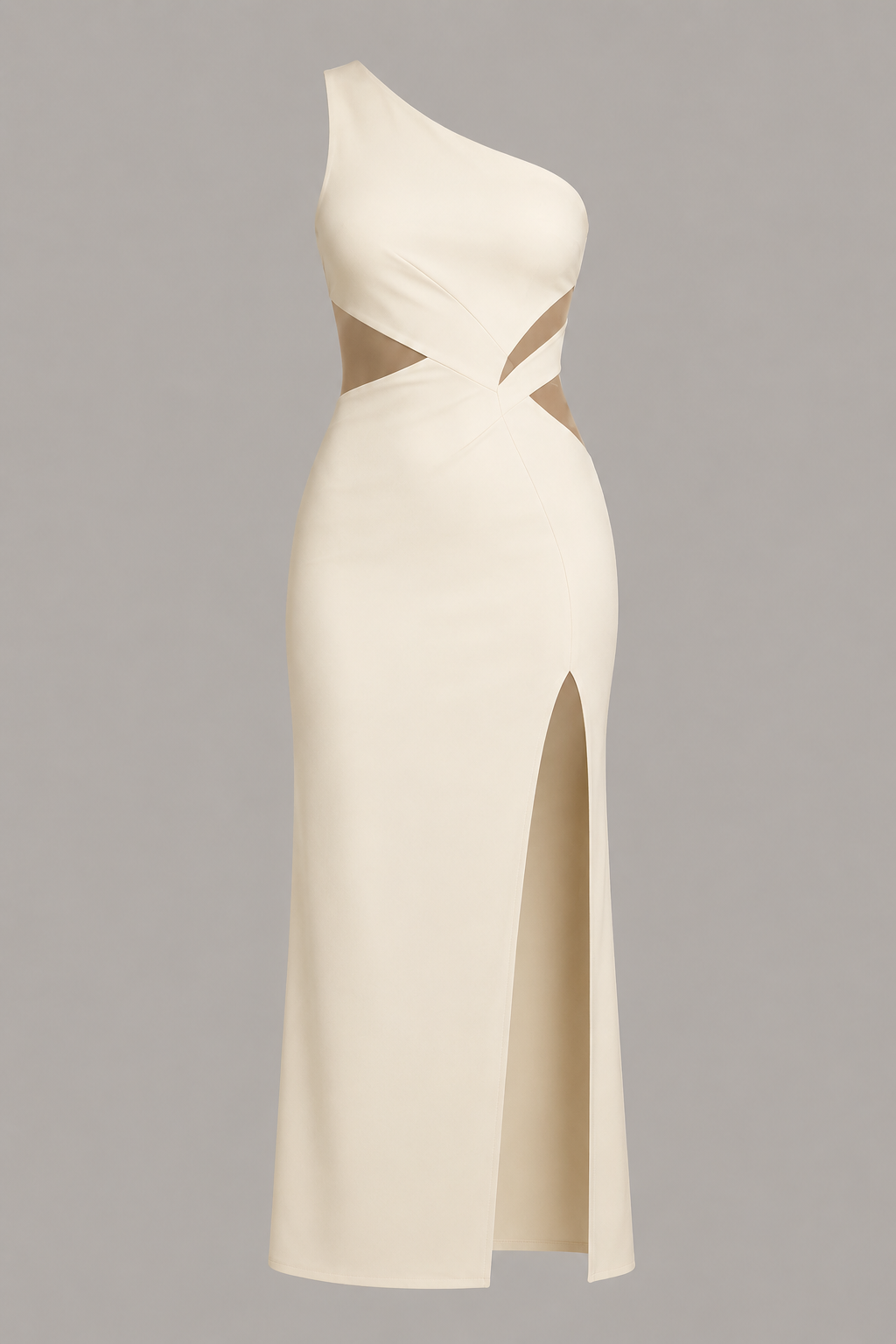 Architectural Cut-Out One-Shoulder Gown