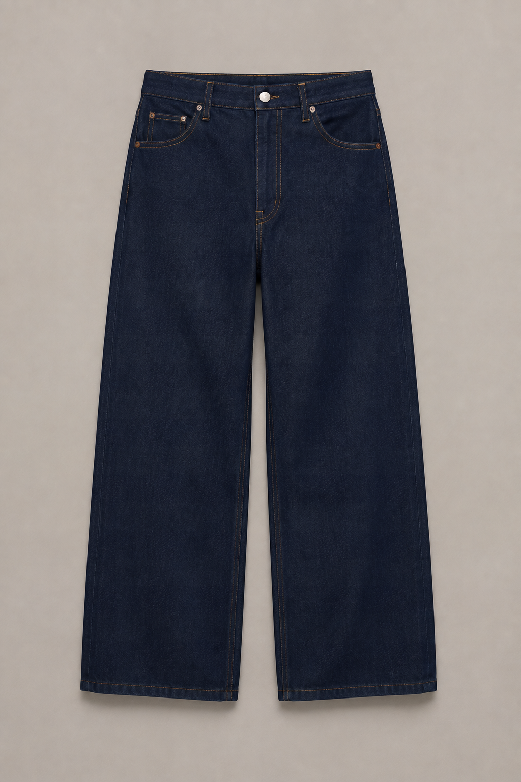 Raw Indigo Wide-Leg Denim Jeans