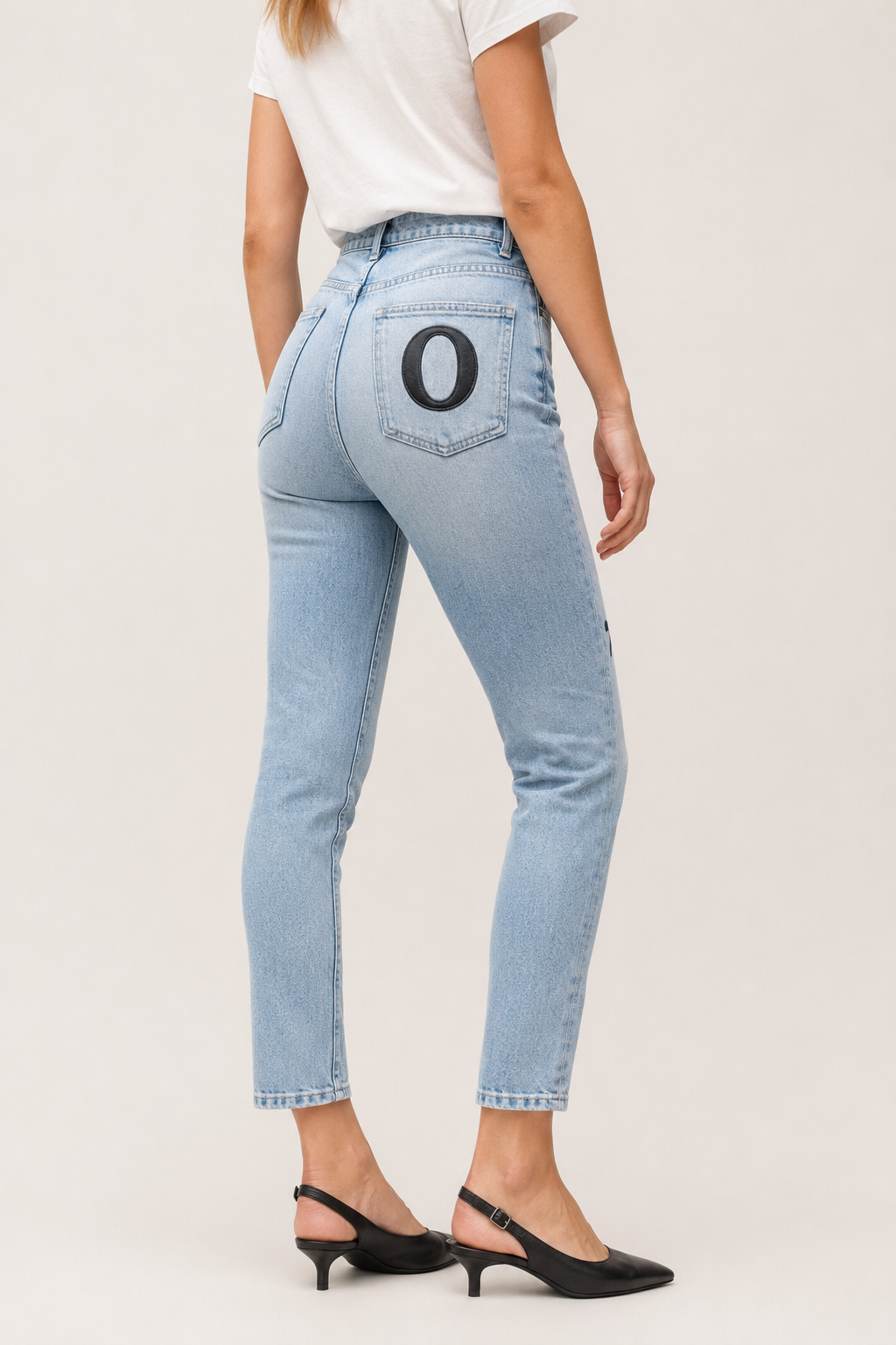 High-Rise Star Patch Slim Jeans