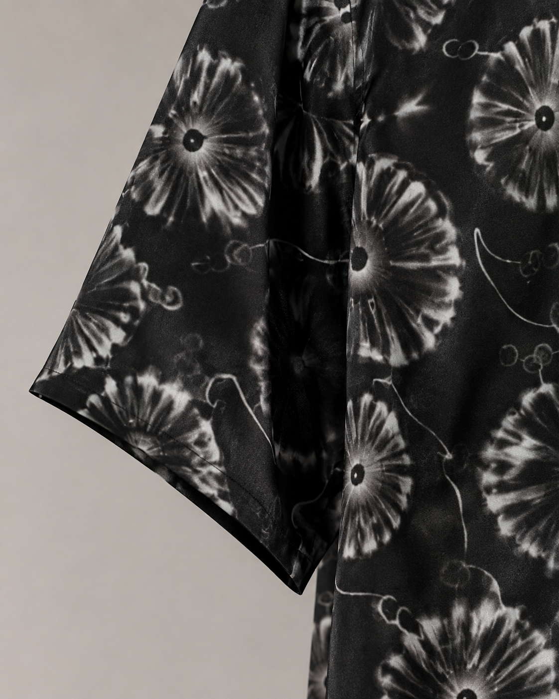 Camp-Collar Botanical Print Shirt