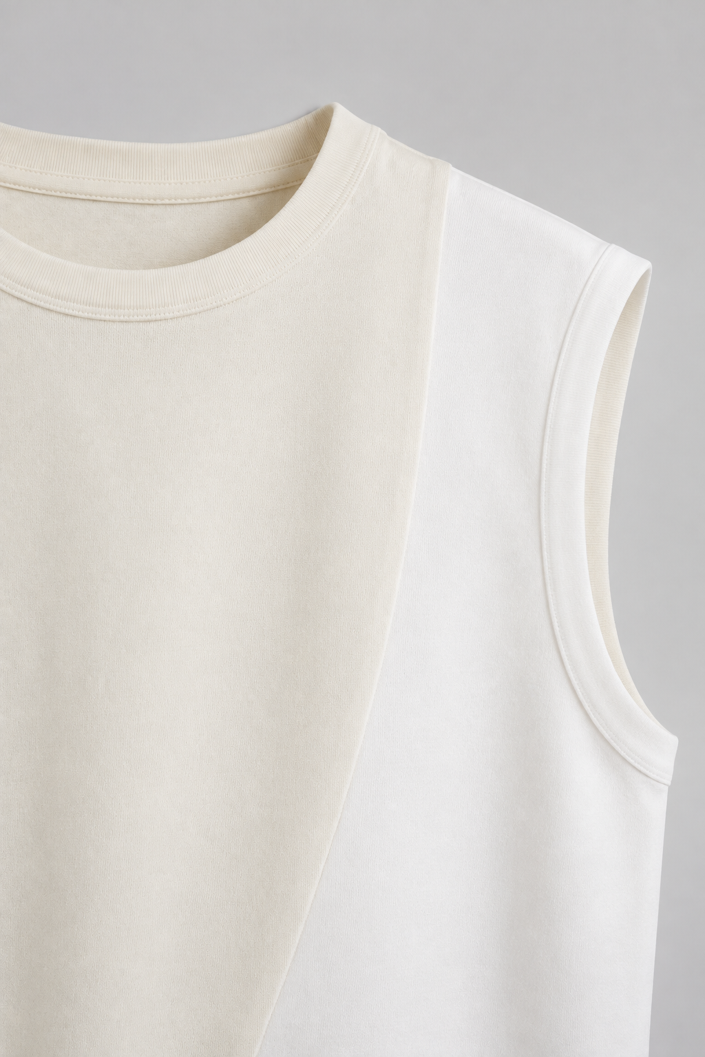 Asymmetric Two-Tone Sleeveless Top