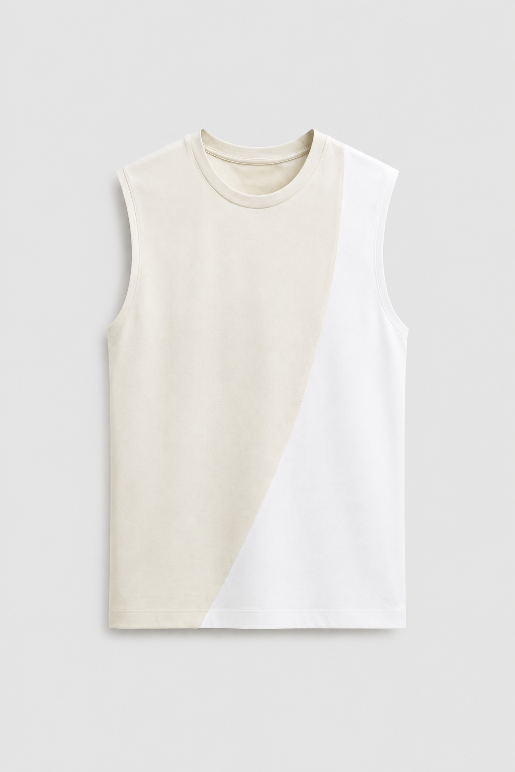 Asymmetric Two-Tone Sleeveless Top