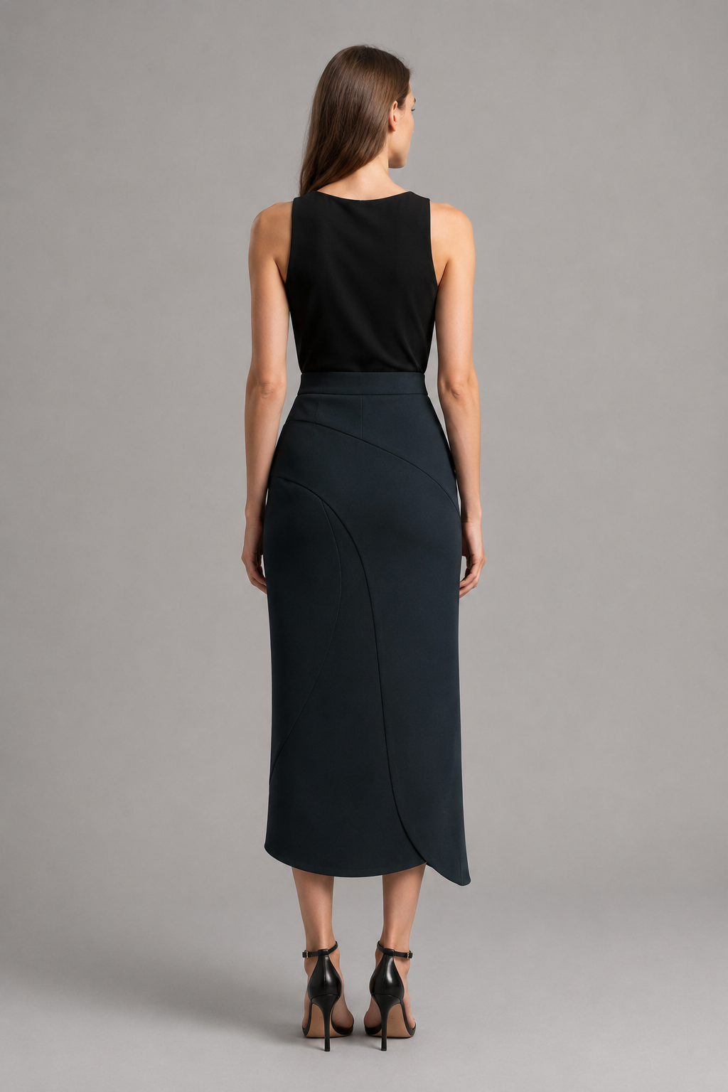 Architectural Asymmetric Wrap Skirt