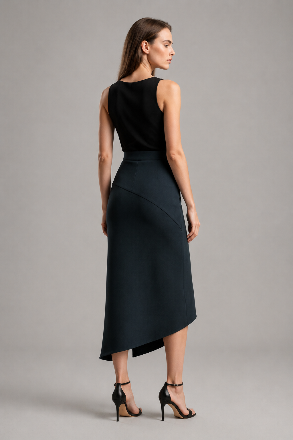 Architectural Asymmetric Wrap Skirt